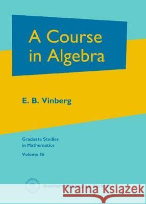 A Course in Algebra E. B. Vinberg 9780821834138 AMERICAN MATHEMATICAL SOCIETY - książka