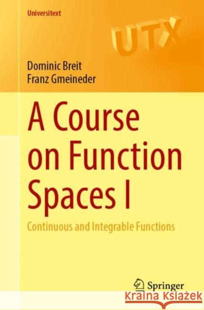 A Course on Function Spaces I: Continuous and Integrable Functions Franz Gmeineder 9783030806422 Springer - książka