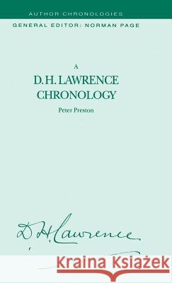 A D.H. Lawrence Chronology Peter Preston 9780333531334 PALGRAVE MACMILLAN - książka