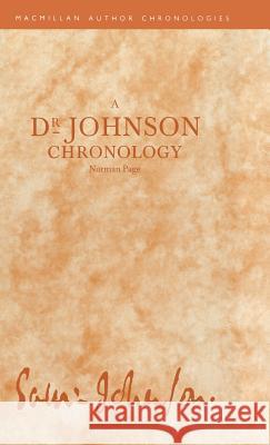 A Dr Johnson Chronology Norman Page 9780333459164 PALGRAVE MACMILLAN - książka