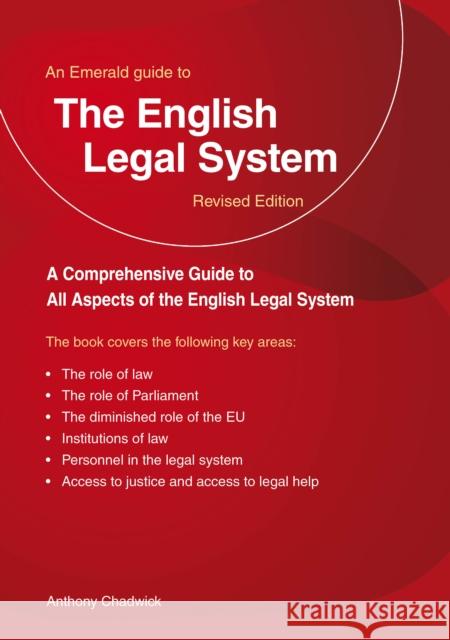 A Guide to the English Legal System: New Edition - 2023 Anthony Chadwick 9781802362381 Straightforward Publishing - książka