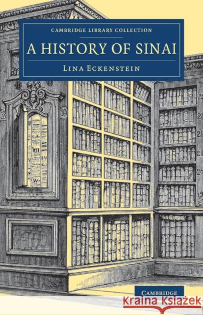 A History of Sinai Lina Eckenstein   9781108082334 Cambridge University Press - książka