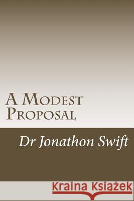A Modest Proposal: for Preventing the Children of Poor People From Being a Burthen to Their Parents or Country, and for Making Them Benef Swift, Jonathon 9781502763686 Createspace - książka
