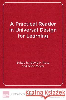 A Practical Reader in Universal Design for Learning David Rose   9781891792304 Harvard Educational Publishing Group - książka