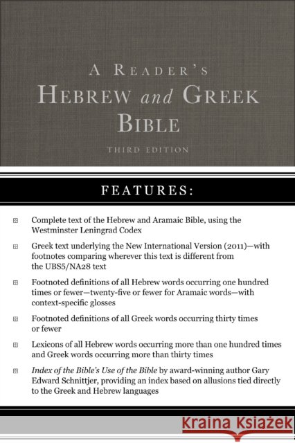A Reader's Hebrew and Greek Bible: Third Edition Albert L. Lukaszewski 9780310180463 Zondervan Academic - książka