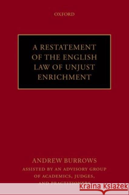 A Restatement of the English Law of Unjust Enrichment Andrew Burrows 9780199669905  - książka