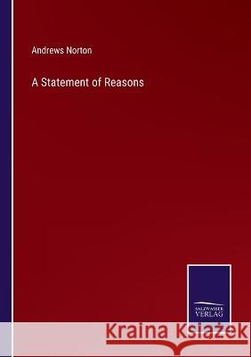 A Statement of Reasons Andrews Norton 9783375124007 Salzwasser-Verlag - książka