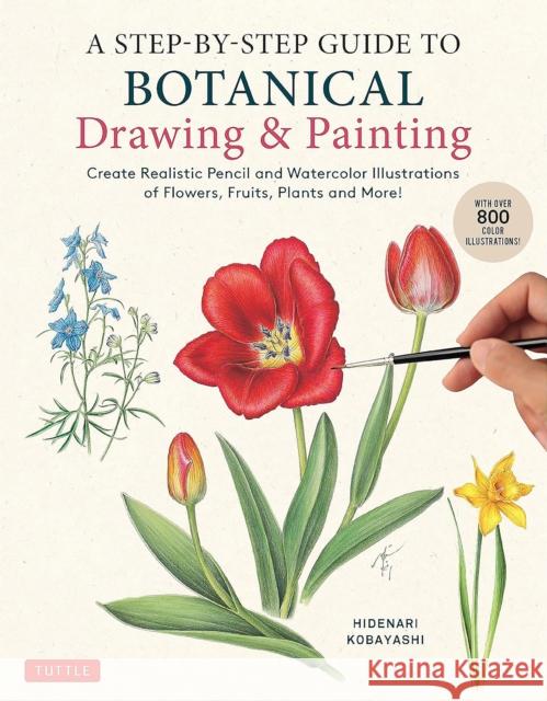 A Step-by-Step Guide to Botanical Drawing & Painting: Create Realistic Pencil and Watercolor Illustrations of Flowers, Fruits, Plants and More! (With Over 800 illustrations) Hidenari Kobayashi 9780804856393 Tuttle Publishing - książka