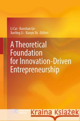 A Theoretical Foundation for Innovation-Driven Entrepreneurship National Natural Science Foundation of 9789819631322 Springer Nature Switzerland AG - książka