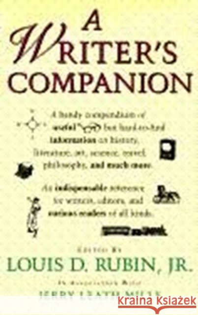 A Writer's Companion Louis Decimus, Jr. Rubin Jerry Leath Mills 9780807119921 Louisiana State University Press - książka