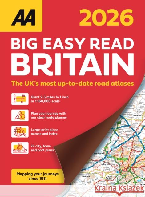 AA Big Easy Read Atlas Britain 2026  9780749584306 AA Publishing - książka