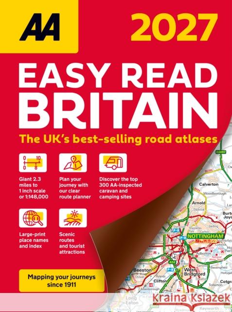 AA Easy Read Atlas Britain 2027  9780749584535 AA Publishing - książka