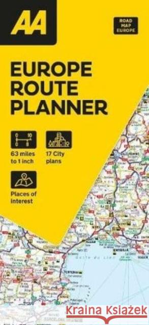 AA European Route Planner Map  9780749584184 AA Publishing - książka