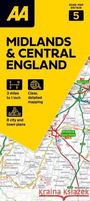 AA Road Atlas Midlands & Central England  9780749584689 AA Publishing - książka
