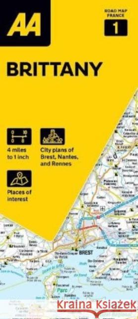AA Road Map Brittany  9780749583880 AA Publishing - książka