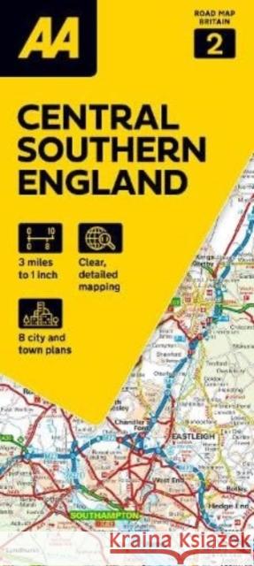 AA Road Map Central Southern England  9780749584078 AA Publishing - książka