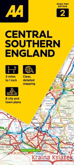 AA Road Map Central Southern England  9780749584658 AA Publishing - książka