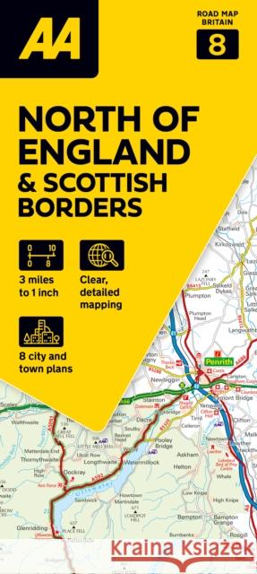 AA Road Map North of England & Scottish Borders  9780749584719 AA Publishing - książka