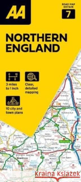AA Road Map Northern England  9780749584122 AA Publishing - książka