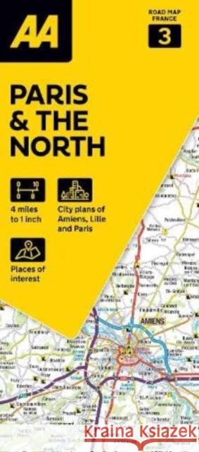 AA Road Map Paris & The North  9780749583903 AA Publishing - książka