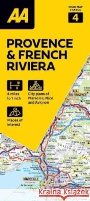 AA Road Map Provence & French Riviera  9780749583910 AA Publishing - książka
