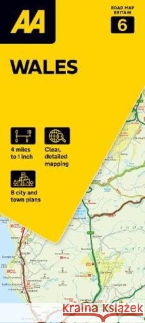 AA Road Map Wales  9780749584115 AA Publishing - książka