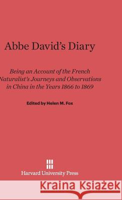 Abbe David's Diary Fox, Helen M. 9780674280830 Harvard University Press - książka