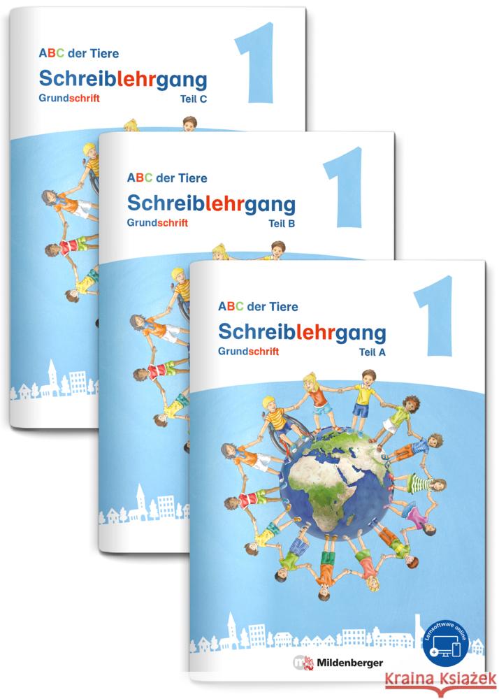 ABC der Tiere 1 Neubearbeitung - Schreiblehrgang Grundschrift, Teil A, B und C, 3 Teile Kuhn, Klaus, Hahn, Mareike, Mrowka-Nienstedt, Kerstin 9783619147946 Mildenberger - książka