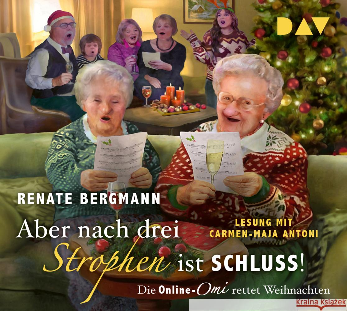 Aber nach drei Strophen ist Schluss! Die Online-Omi rettet Weihnachten, 4 Audio-CD Bergmann, Renate 9783742433299 Der Audio Verlag, DAV - książka