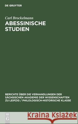 Abessinische Studien Carl Brockelmann 9783112482391 De Gruyter - książka