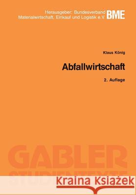 Abfallwirtschaft Klaus K 9783409026185 Gabler Verlag - książka