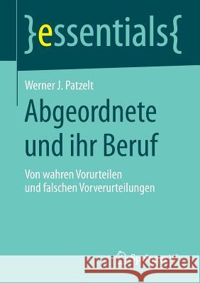 Abgeordnete Und Ihr Beruf: Von Wahren Vorurteilen Und Falschen Vorverurteilungen Werner J Patzelt   9783658054496 Springer - książka