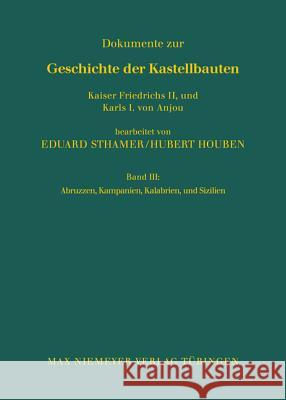 Abruzzen, Kampanien, Kalabrien und Sizilien Sthamer, Eduard 9783484700420 Max Niemeyer Verlag - książka