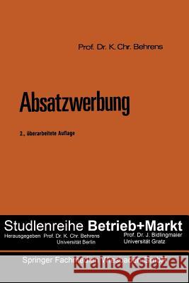 Absatzwerbung Karl Christian Behrens 9783409366724 Gabler Verlag - książka