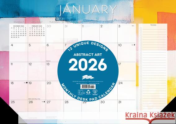 Abstract Art 2026 17 X 12 Small Monthly Deskpad Willow Creek Press 9781549257391 Willow Creek Press Calendars - książka