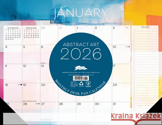 Abstract Art 2026 22 X 17 Large Monthly Deskpad Willow Creek Press 9781549257193 Willow Creek Press Calendars - książka