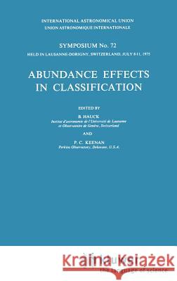 Abundance Effects in Classification: Dedicated to W.W. Morgan Hauck, B. 9789027706744 Springer - książka