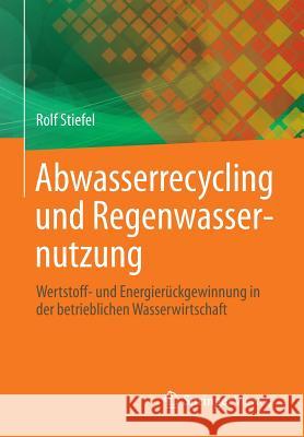 Abwasserrecycling Und Regenwassernutzung: Wertstoff- Und Energierückgewinnung in Der Betrieblichen Wasserwirtschaft Stiefel, Rolf 9783658010393 Springer Vieweg - książka