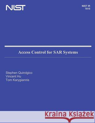 Access Control for SAR Systems U. S. Department of Commerce 9781495305436 Createspace - książka