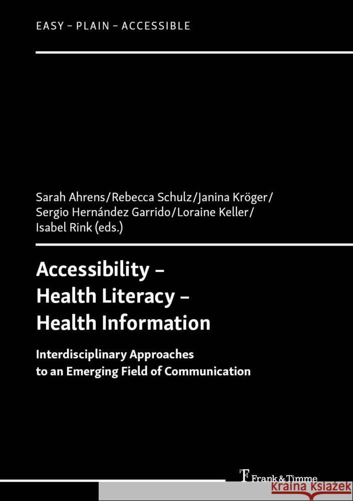 Accessibility - Health Literacy - Health Information  9783732908950 Frank & Timme - książka