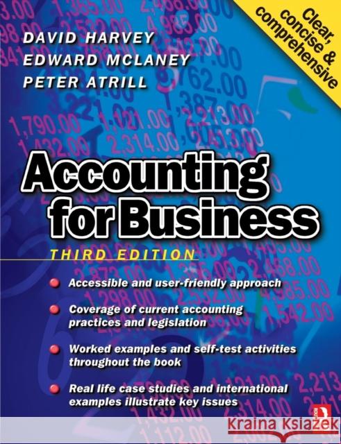 Accounting for Business David Harvey Peter Atrill Unknown 9780750642569 Butterworth-Heinemann - książka