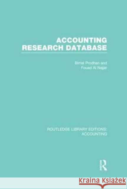 Accounting Research Database (Rle Accounting) Bimal Prodhan Fouad Al Najjar  9781138988231 Taylor and Francis - książka