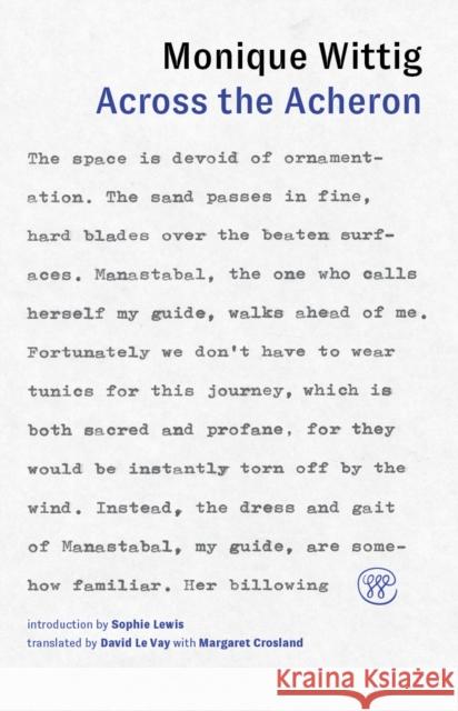 Across the Acheron Monique Wittig 9781959708179 Winter Editions - książka
