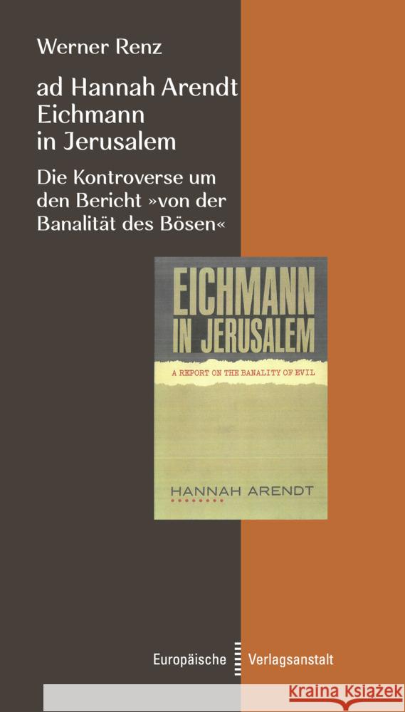 ad Hannah Arendt - Eichmann in Jerusalem Renz, Werner 9783863931254 CEP Europäische Verlagsanstalt - książka