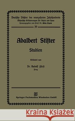 Adalbert Stifter: Studien Fürst, Rudolf 9783663156741 Vieweg+teubner Verlag - książka