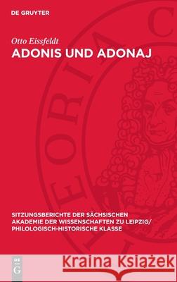 Adonis Und Adonaj Otto Eissfeldt 9783112726389 de Gruyter - książka