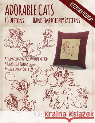 Adorable Cats Hand Embroidery Patterns Stitchx Embroidery 9781530785841 Createspace Independent Publishing Platform - książka