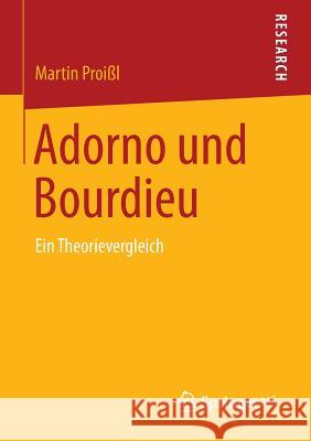 Adorno Und Bourdieu: Ein Theorievergleich Proißl, Martin 9783658044442 Springer - książka