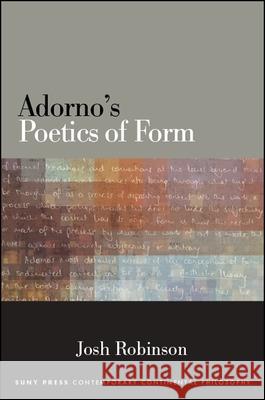 Adorno's Poetics of Form Josh Robinson   9781438469843 State University of New York Press - książka