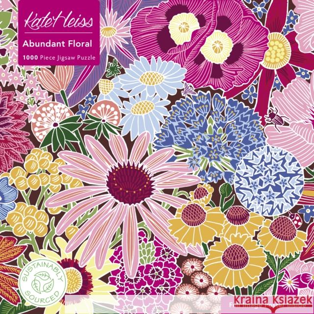 Adult Sustainable Jigsaw Puzzle Kate Heiss: Abundant Floral: 1000-Pieces. Ethical, Sustainable, Earth-Friendly Flame Tree Studio 9781804172155 Flame Tree Gift - książka